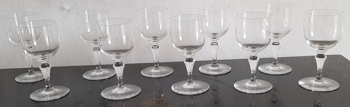 Lot 10 Verres Cristal Baccarat Mod. Normandie  H 13  Cm