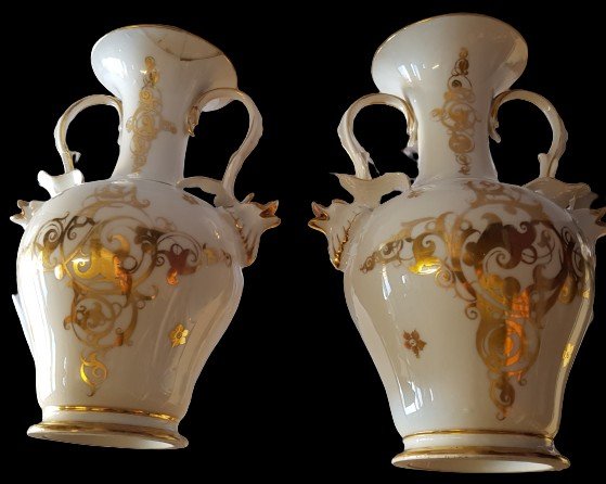 Paire De Vases Louis Philippe En Porcelaine  H 32 Cm-photo-3