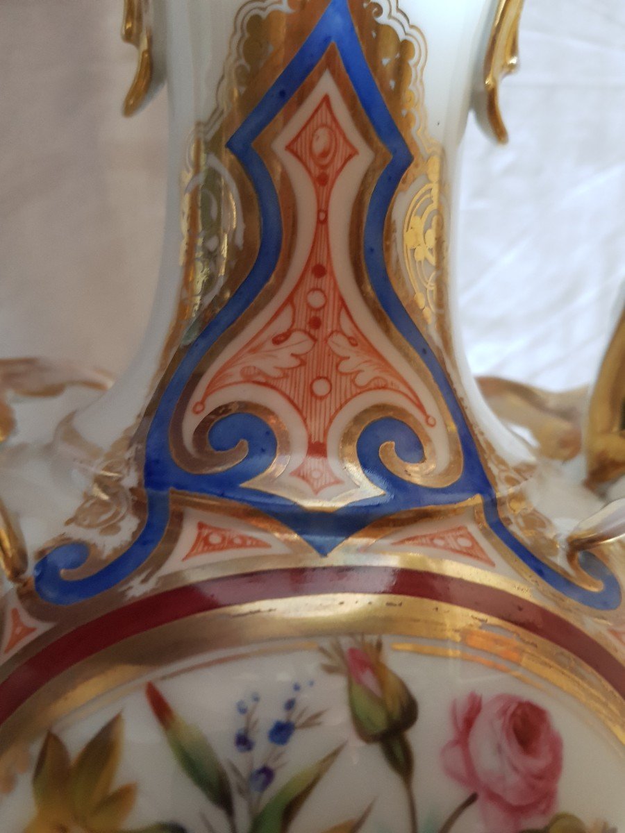 Paire De Vases Louis Philippe En Porcelaine  H 32 Cm-photo-2