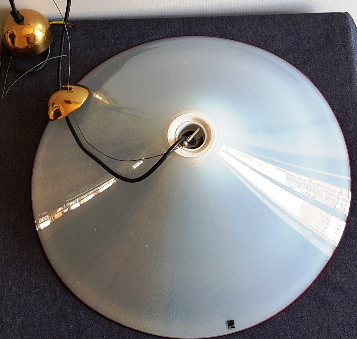 Lampadario Murano Opalescente Design XX s diametro 57cm-photo-2
