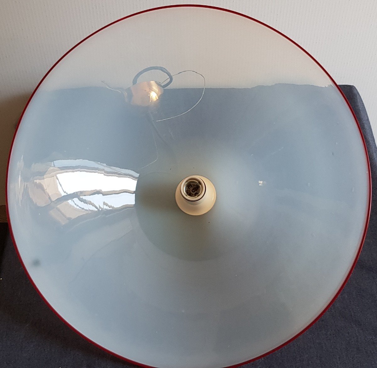Lampadario Murano Opalescente Design XX s diametro 57cm-photo-5