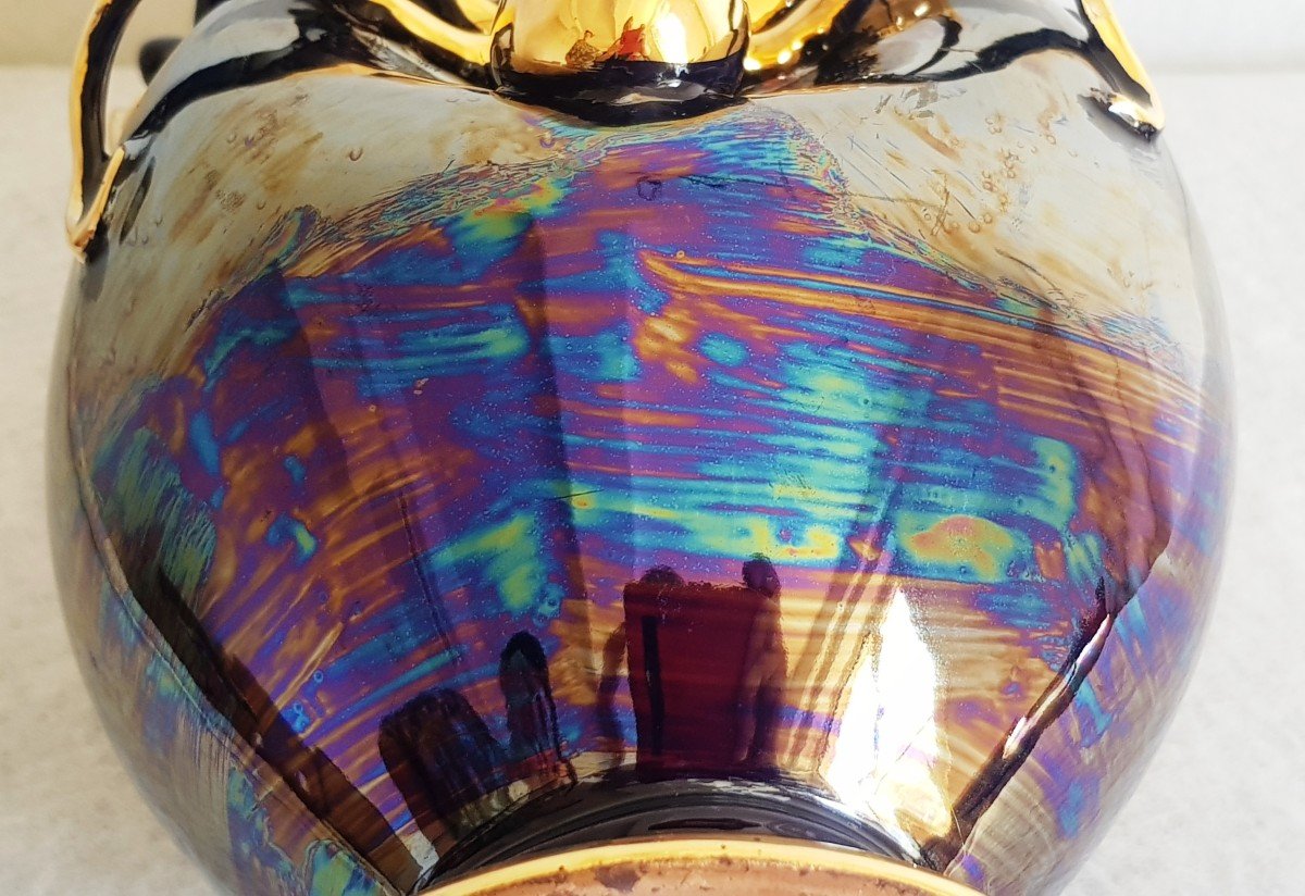 Grand Vase Faience Etruria XX S Années '50 Ancre, Octopus Et Autres Symbole Marins H 34 Cm-photo-7