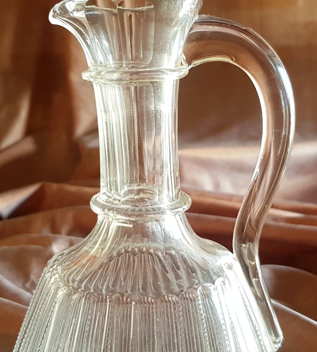 Pichet Carafe En  Cristal De Bohème Taillé XIX S H 22 Cm-photo-2