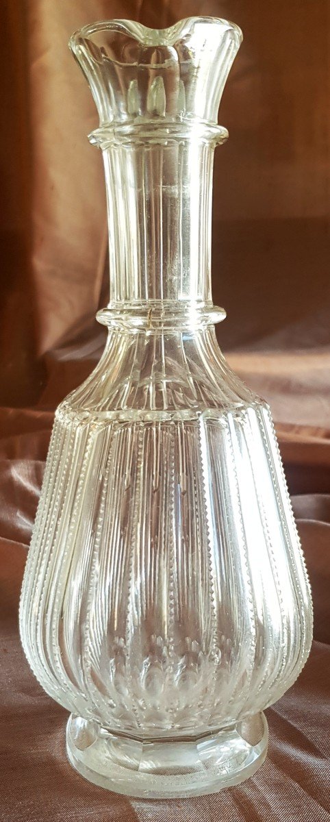 Pichet Carafe En  Cristal De Bohème Taillé XIX S H 22 Cm-photo-4