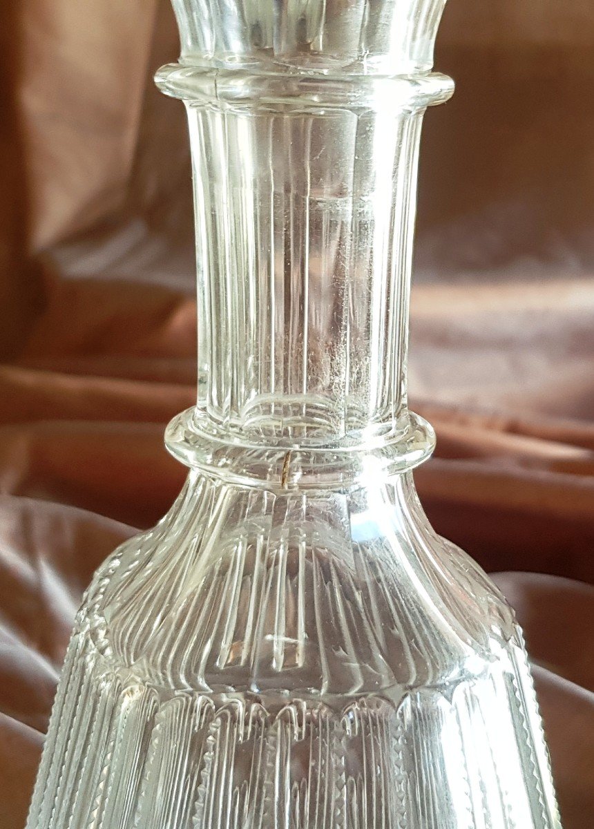 Pichet Carafe En  Cristal De Bohème Taillé XIX S H 22 Cm-photo-2