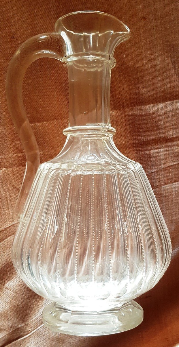 Pichet Carafe En  Cristal De Bohème Taillé XIX S H 22 Cm-photo-4