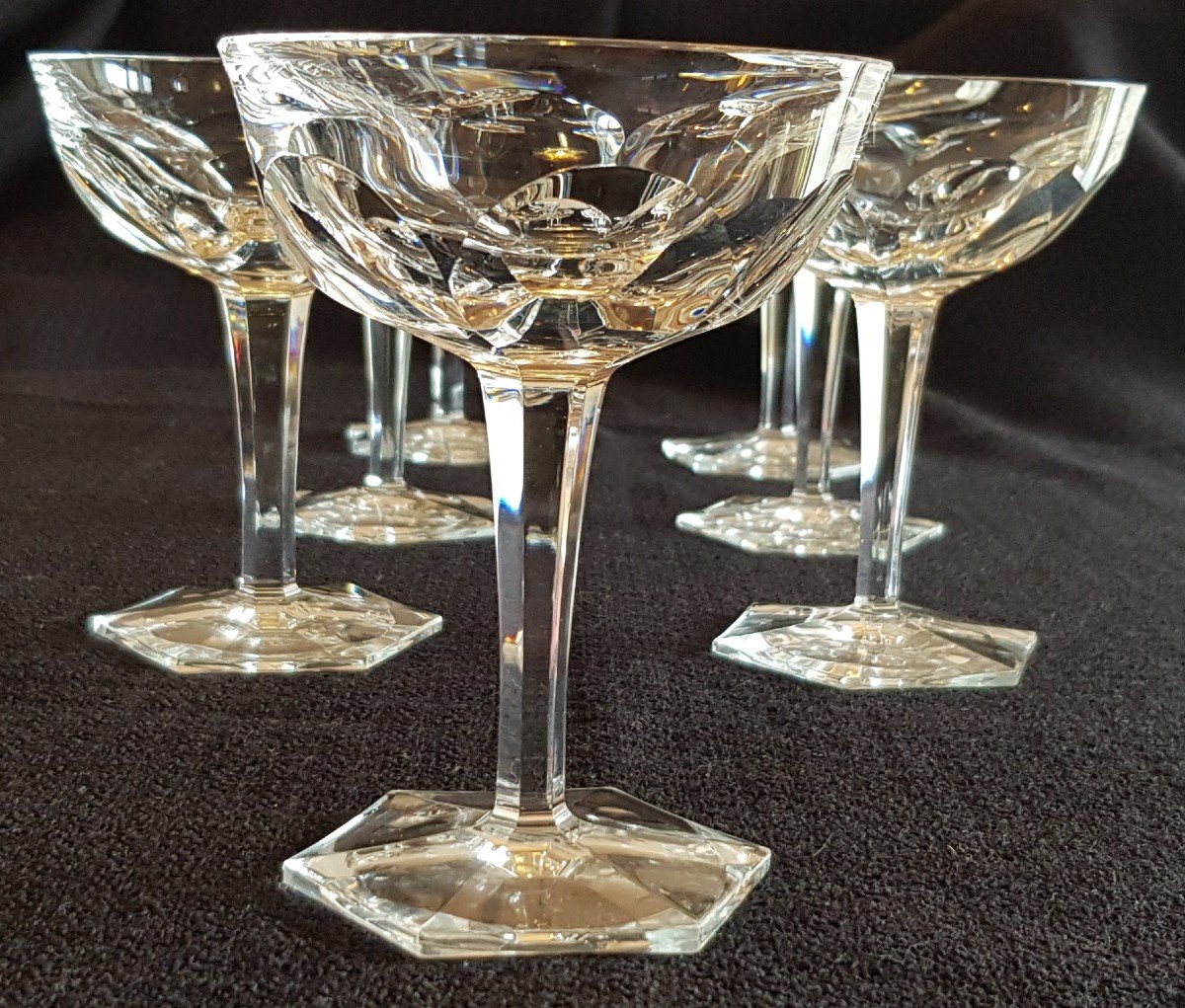 Serie  7 Coupes à Champagne Cristal Moser H 13 Cm -photo-2