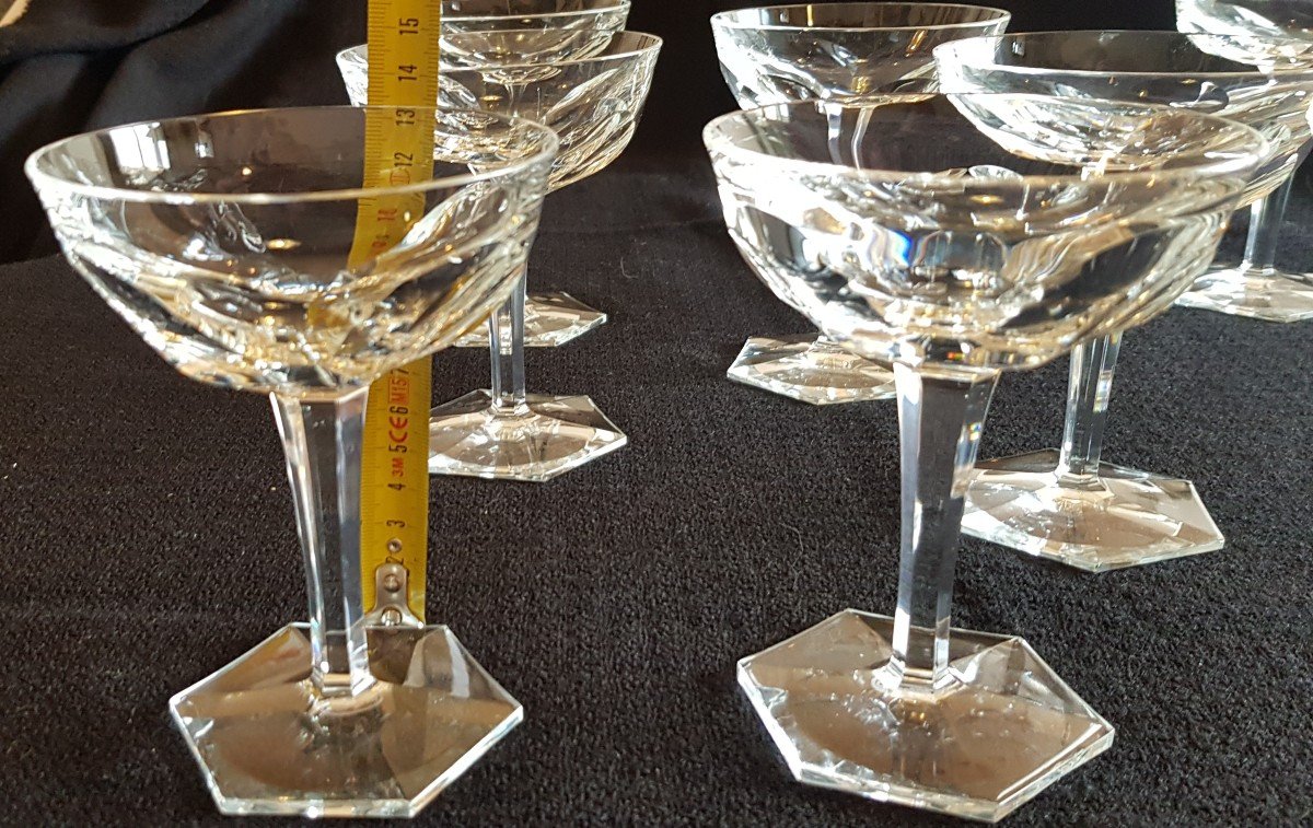 Serie  7 Coupes à Champagne Cristal Moser H 13 Cm -photo-2