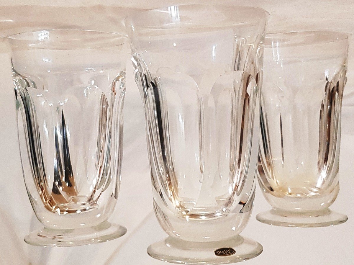 Lot De 3 Verres à Orangeade Anciens Cristal Moser