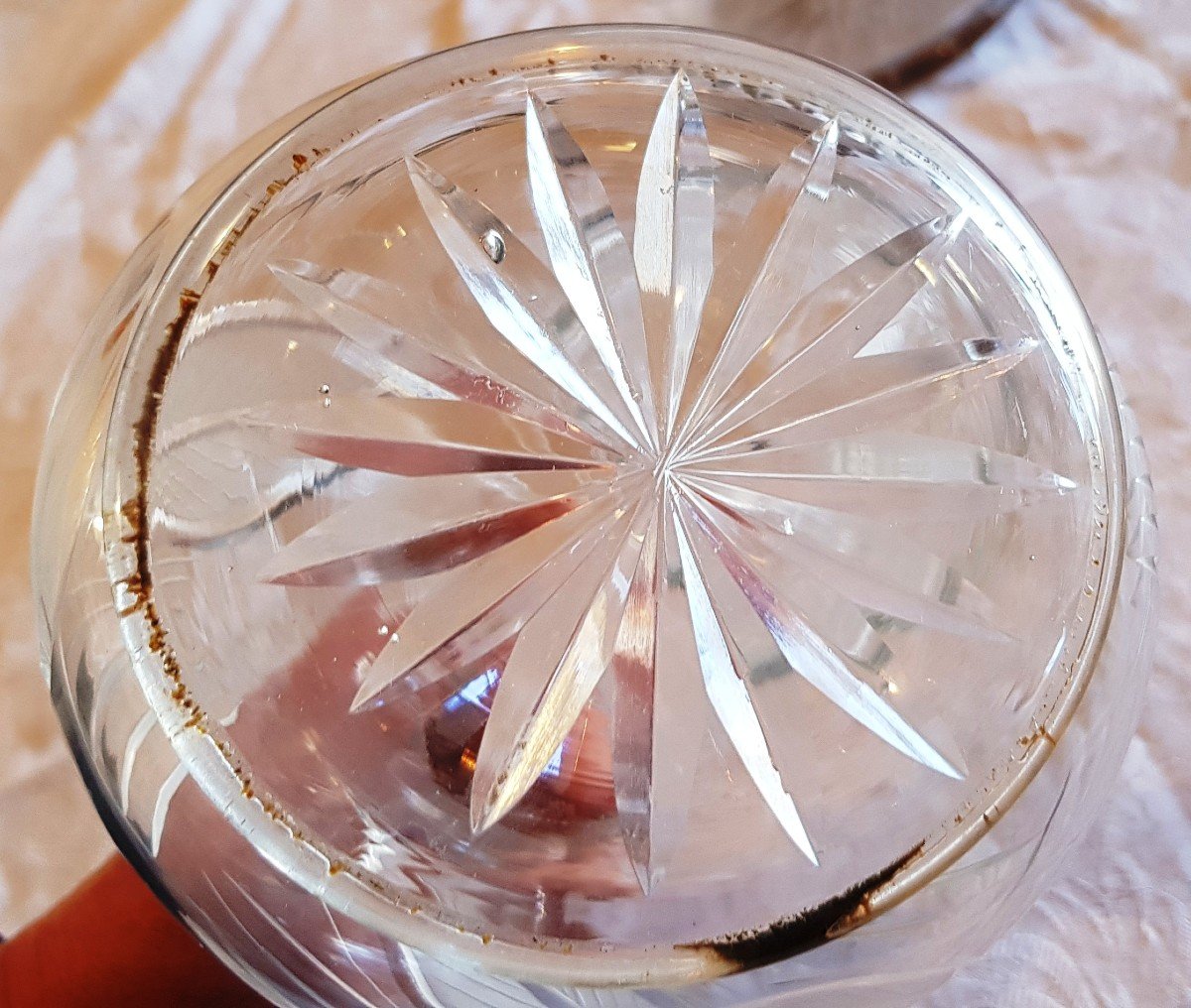 Lotto di due brocche da vino spagnole catalane antiche in cristallo Pourou o Porron-photo-4