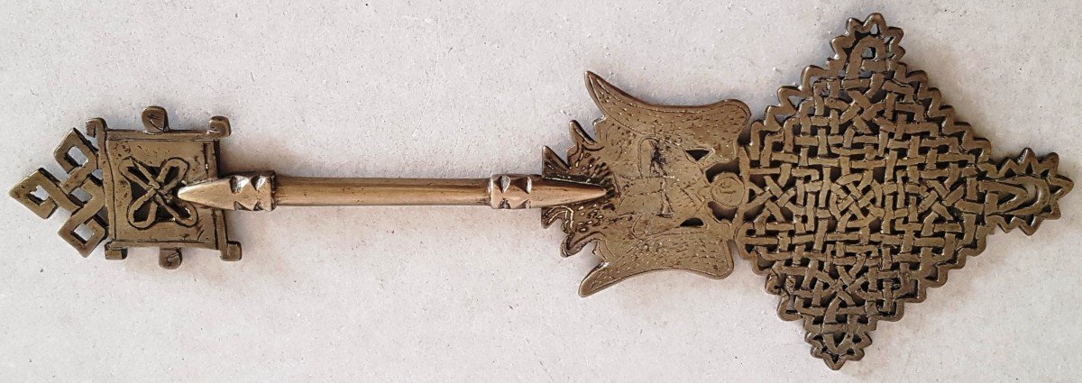 Ancienne Croix pour la bénédiction Copte éthiopienne en bronze-photo-1