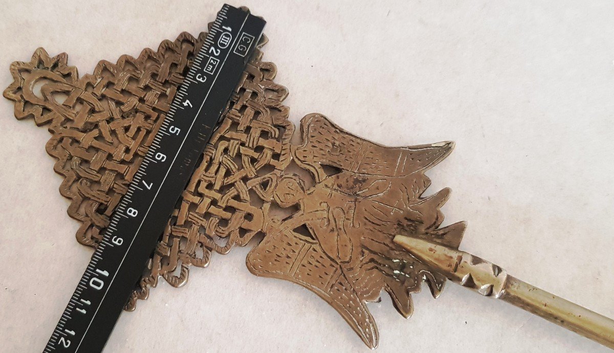 Ancienne Croix pour la bénédiction Copte éthiopienne en bronze-photo-5