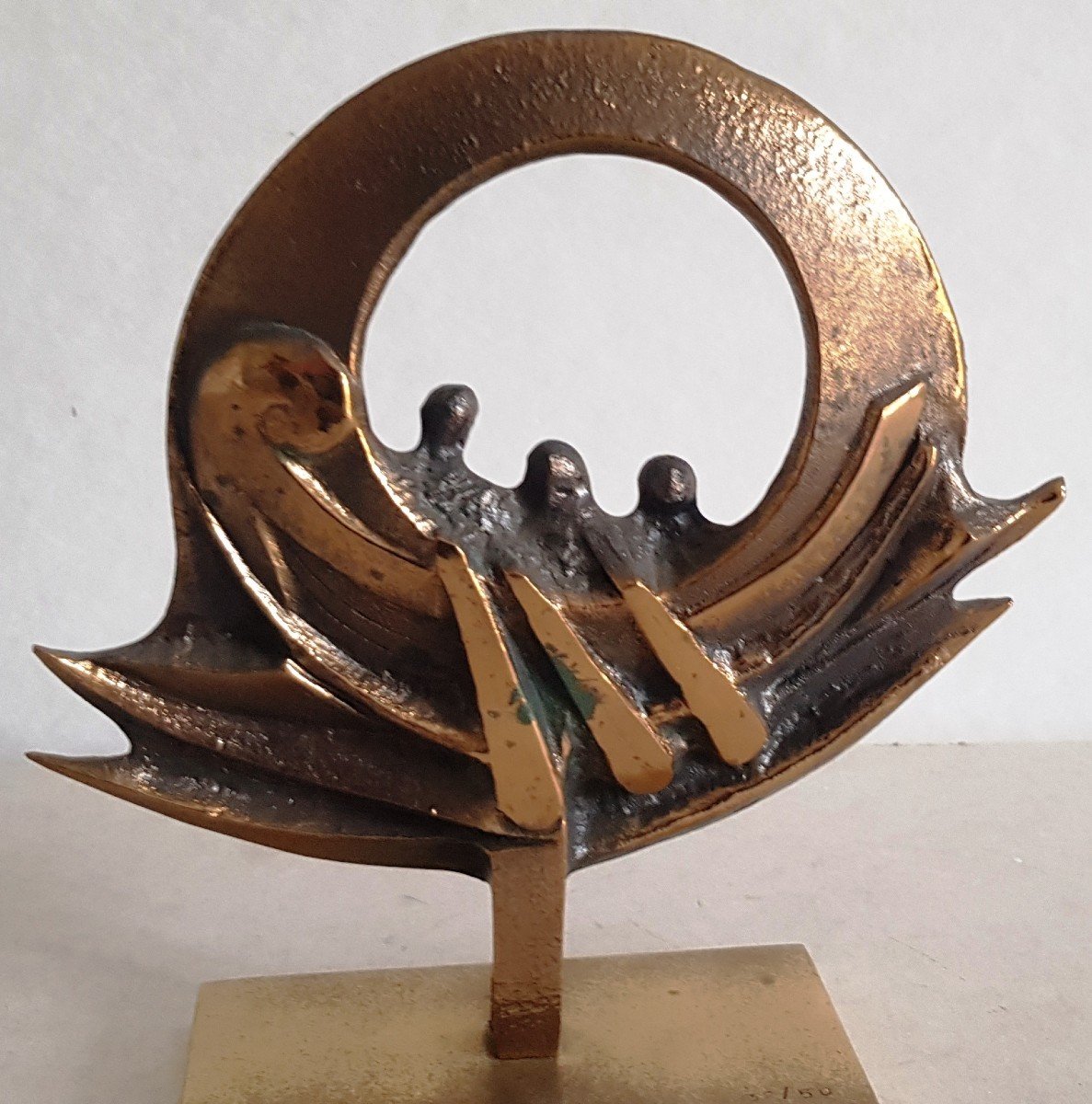 Sculpture En Bronze émaillé Felix Itala Numérotée Et Signée Del Campo-photo-1