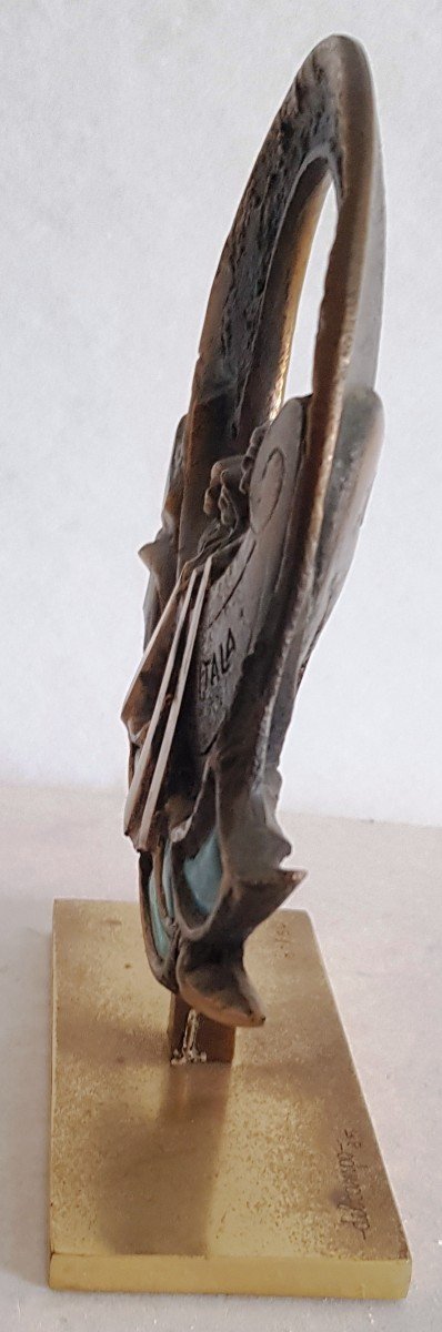 Sculpture En Bronze émaillé Felix Itala Numérotée Et Signée Del Campo-photo-3
