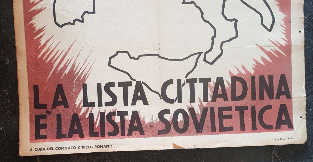 Deux Affiches Propagande électorale Anticomuniste Italie élection mai 1952-photo-4