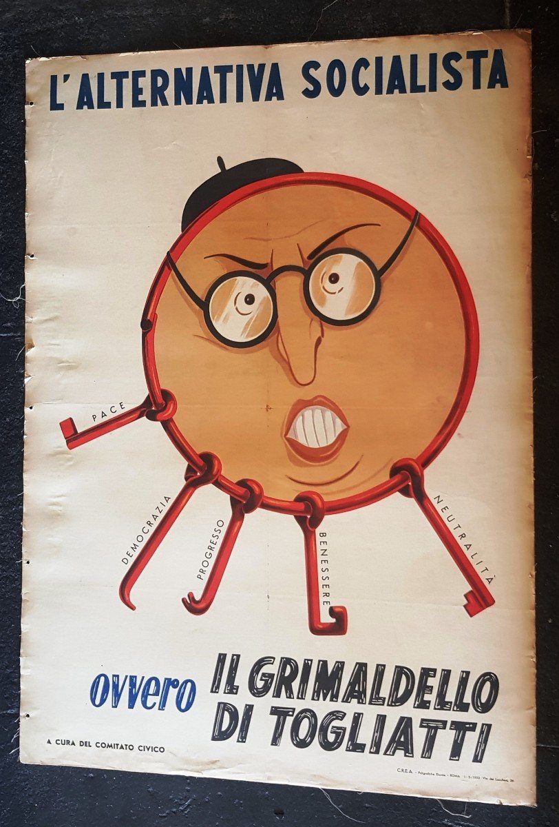 Deux Affiches Propagande électorale Anticomuniste Et Antisocialiste Italie élection mai 1953-photo-2