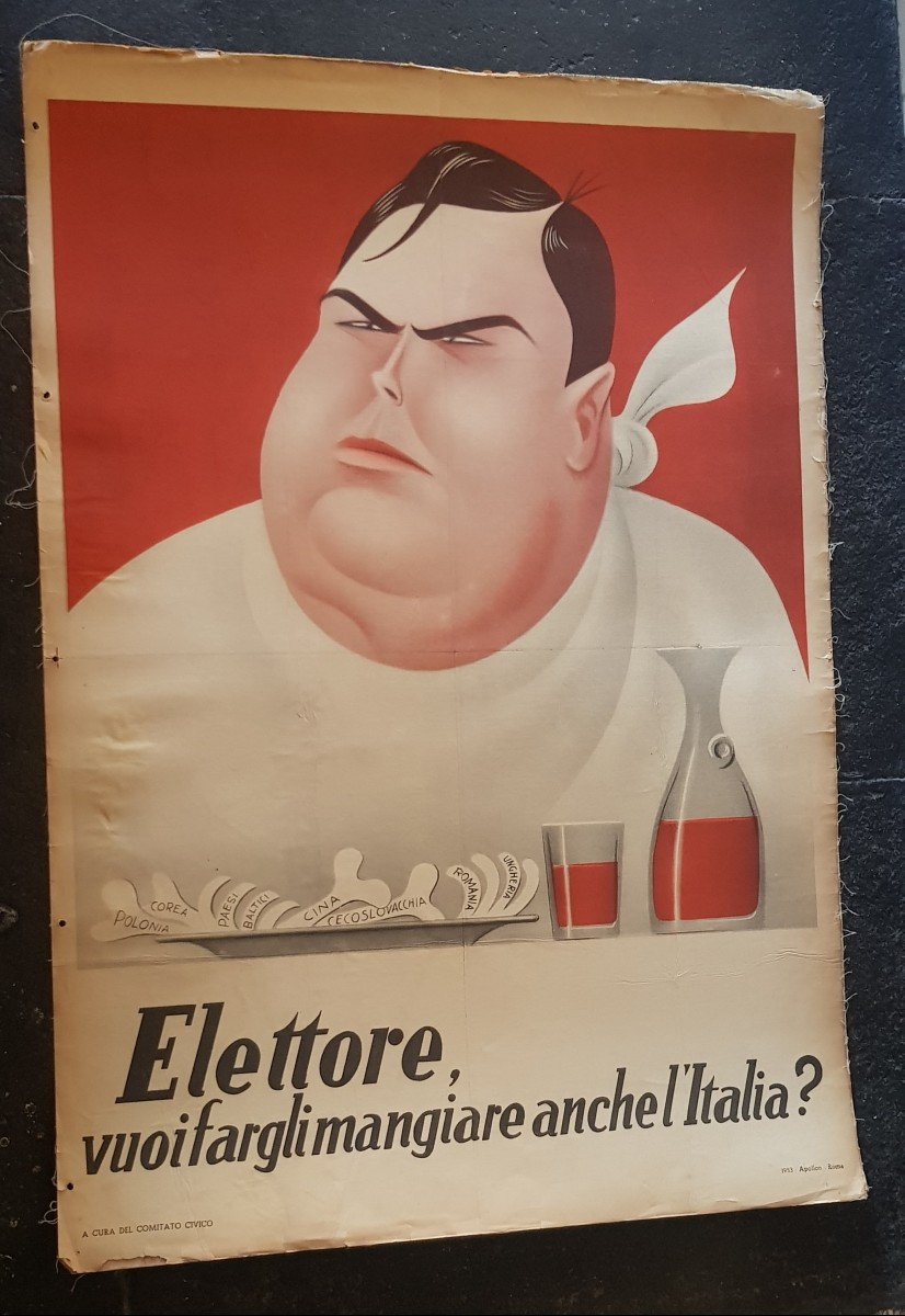 2 Affiches 70x96 Cm Propagande électorale Comités Civiques Italie 1953-photo-2