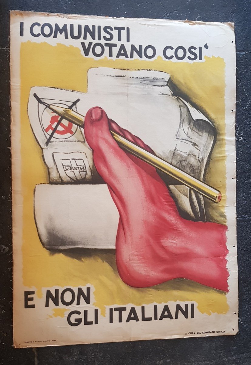 2 Affiches 70x96 Cm Propagande électorale Comités Civiques Italie 1953-photo-2