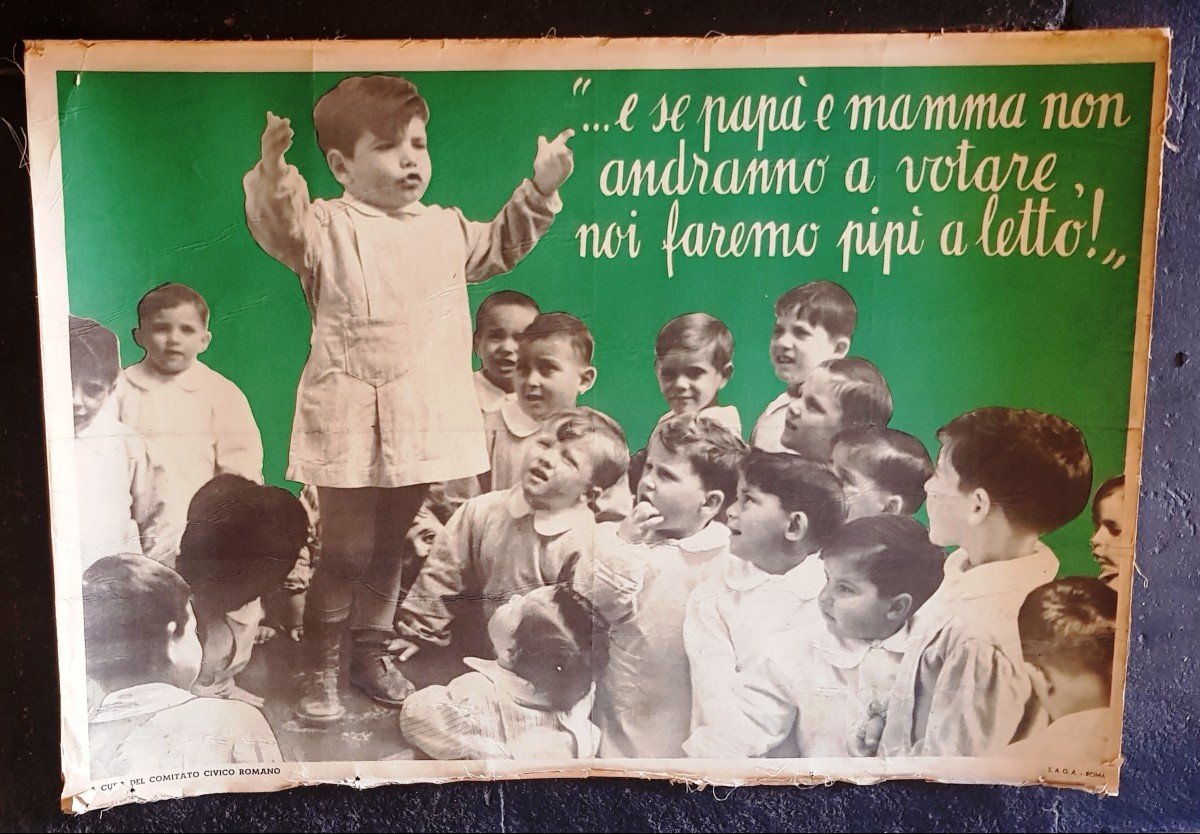 2 Affiches De Propagande électorale Anticommuniste De l'Italie Des Années 1950-photo-1