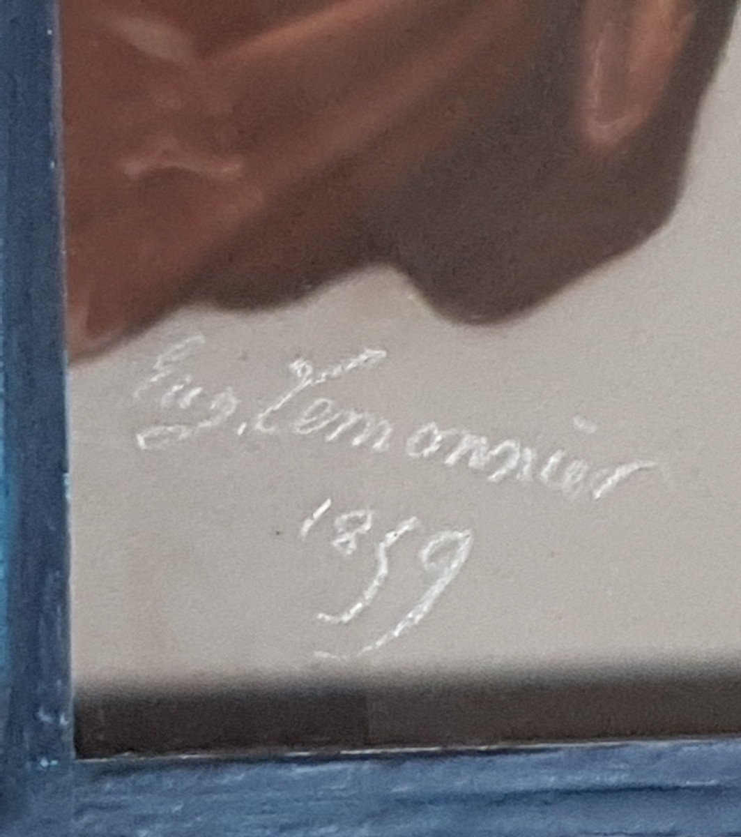  Tableau Pastel Marie Madeleine Signé Eug. Lemonnier 1859 Cm 55x67-photo-6