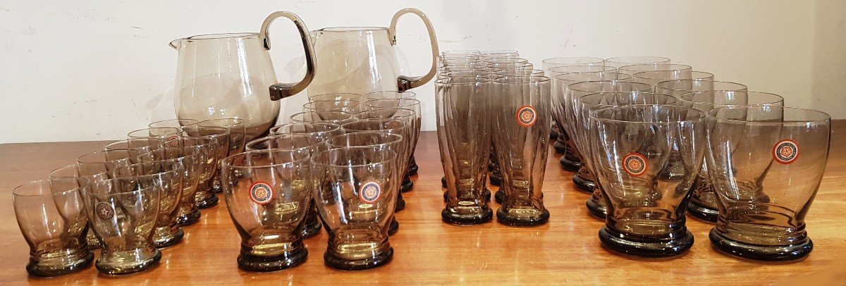 Service De Verres 1932 W.j. Rozendaal Kristalunie Maastricht Holland 36 Verres Et 2 Pichets