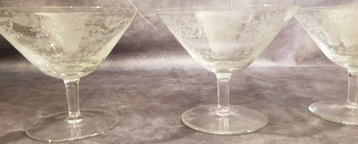 Lot Six Coupes à Champagne Cristal Rosenthal Design Ron Winblad -photo-2