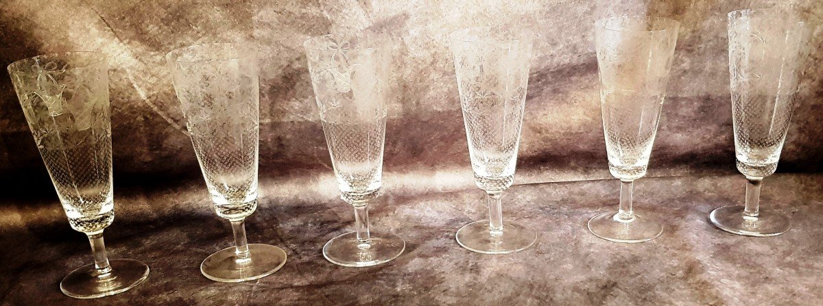 Lot De 6 Flutes à Champagne Cristal Rosenthal Design Ron Winblad-photo-6