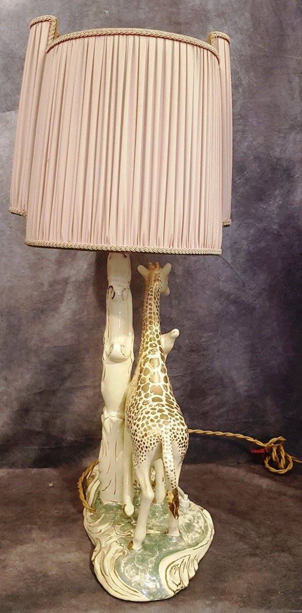 Abat-jour lampe de table Animalier Girafes En Faience Sica H 62 Cm-photo-4