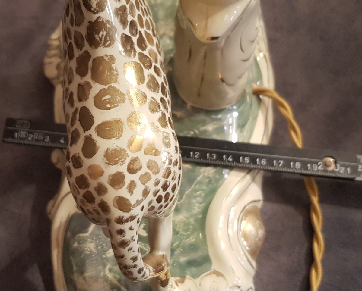 Abat-jour lampe de table Animalier Girafes En Faience Sica H 62 Cm-photo-6