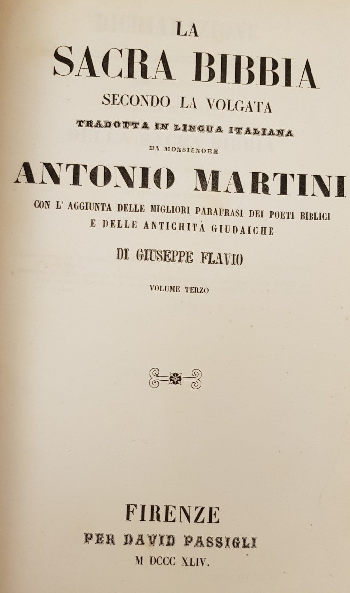 Antonio Martini 1844 - La Sacra Bibbia Secondo La Volgata Tradotta In  Italiano-photo-1