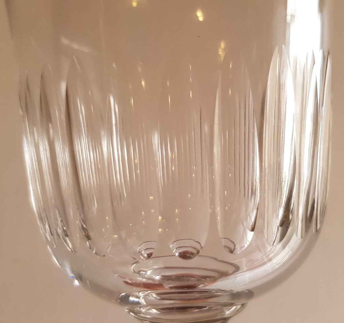 Suite 6 Verres Anciens XIX S En Cristal Taillé H 16 Cm-photo-4