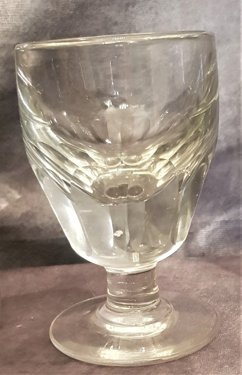 Serie 6 Bicchieri Bistrot antIchi Sfaccettati H 11,5 Cm-photo-2