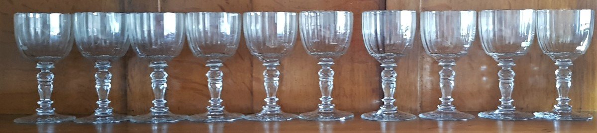 Ancien Service 54 Pièces Verre Cristal Taillé Trinkglas Lobmeyr 54 Pièces -photo-2