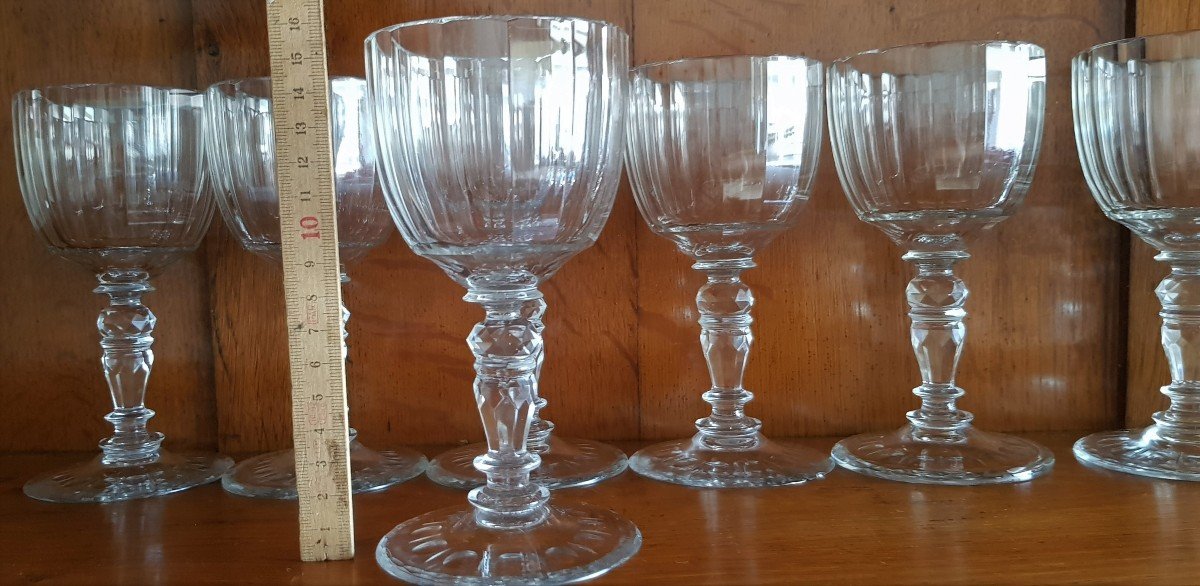 Ancien Service 54 Pièces Verre Cristal Taillé Trinkglas Lobmeyr 54 Pièces -photo-3