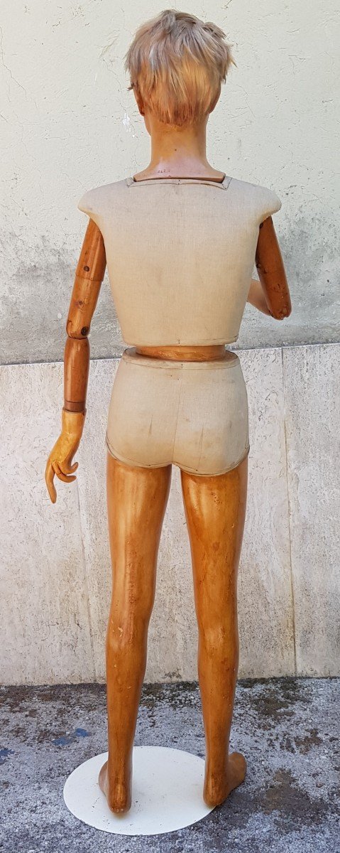  Mannequin d'Art En Bois Articulé Ancien Pierre Imans Paris H 170 Cm-photo-1