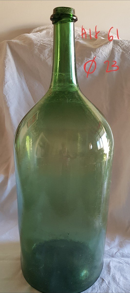 Insieme di 5 grandi bottiglioni antichi '800 vetro soffiato-photo-1