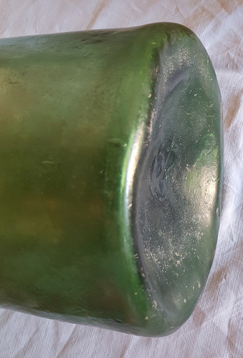 Insieme di 5 grandi bottiglioni antichi '800 vetro soffiato-photo-3