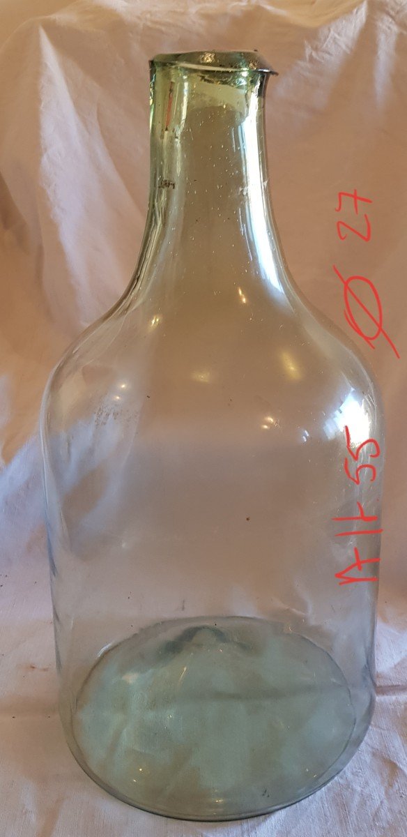 Insieme di 5 grandi bottiglioni antichi '800 vetro soffiato-photo-4