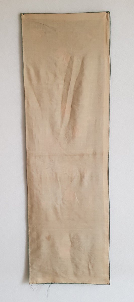 corsia antico ricamo cinese su seta 35 x 112 cm-photo-5