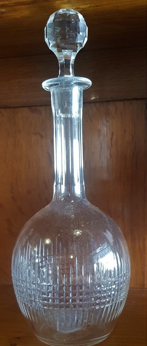 Antica bottiglia decanter per vino in cristallo modello Nancy Baccarat