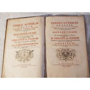 B. Picart - P. Von Stosch Pierres Antiques Gravees 1724 Prima edizione Bilingue francese/latino