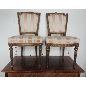 coppia di sedie antiche in stile Luigi XVI