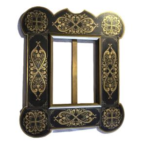 Antica cornice in ottone dipinto, epoca Napoleone III