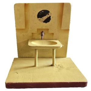 Antico piccolo lavabo giocattolo per bambini, inizio XX secolo