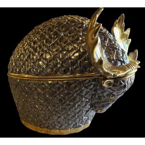Antica scatola zoomorfa in maiolica – Ceramiche Marco Polo, anni ’70.
