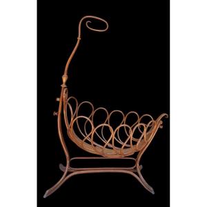 Antica culla Thonet in faggio curvato
