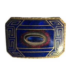 Antico spillone da cappello Belle Epoque con smalti cloisonnés