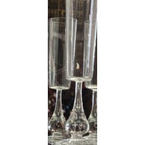 Coppia di flûte in cristallo di Baccarat – Modello «José» di Boris Tabacoff, 1970