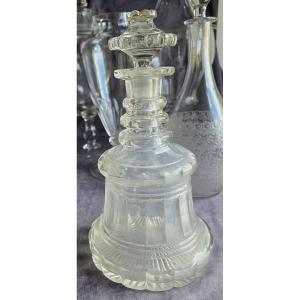Antica bottiglia decanter in cristallo molato, XIX secolo