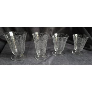 Antico servizio di 40 bicchieri in 4 formati, Baccarat modello Michelangelo